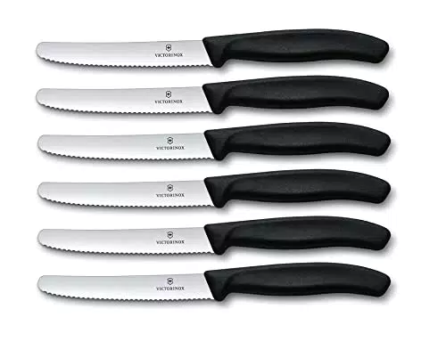 Victorinox Swiss Classic Tomatenmesser mit Wellenschliff, 11 cm, rostfreier Stahl