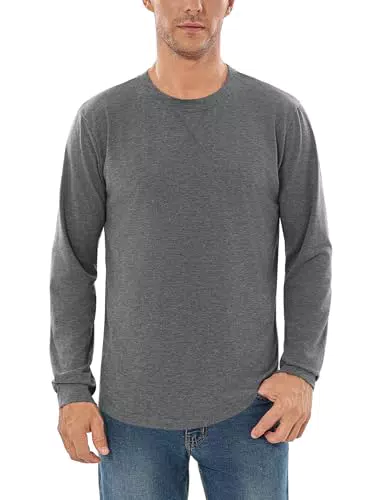 Wayleb Langarmshirt Herren Baumwolle Longsleeve Casual T-Shirt Regular Fit