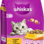 Whiskas Katzentrockenfutter mit Huhn – Hochwertiges Futter für ausgewachsene Katzen