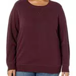 Amazon Essentials Damen Sweatshirt aus French-Terry-Fleece mit Rundhalsausschnitt, Hellgrau Tarnmuster