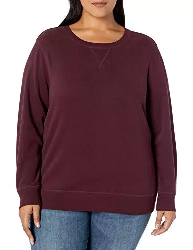 Amazon Essentials Damen Sweatshirt aus French-Terry-Fleece mit Rundhalsausschnitt, Hellgrau Tarnmuster