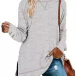 Aokosor Damen Pullover Elegant – Strickpullover Langarmshirt für Herbst und Winter
