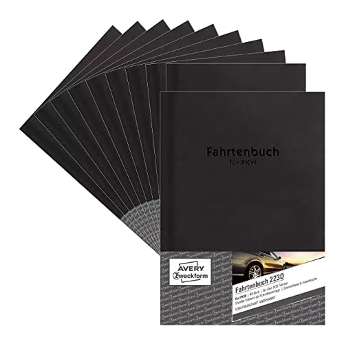 AVERY Zweckform Fahrtenbuch 223D-10 A5, 96 Seiten, für private und geschäftliche Fahrten