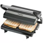Bestron Kontaktgrill mit Auffangschale, Sandwichmaker mit Cool-Touch-Handgriff