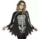 Boland Poncho Skelett für Damen – Halloween, Karneval, Mottoparty