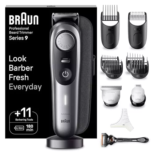 Braun Barttrimmer BT9440 – Profi Haarschneider mit 40 Einstellungen und Ladestation