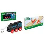 BRIO World Akku Lok mit Mini USB und mechanisches Weichenpaar für Kinder ab 3 Jahren