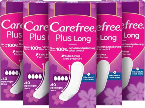 Carefree Slipeinlagen Plus Long mit leichtem Duft – super saugstark und extra lang