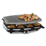 Cloer Raclette-Grill 6430 mit Naturstein und antihaftbeschichteten Pfännchen