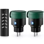 deleyCON Funksteckdosen Set für Außenbereich IP44 - Garten, Terrasse, Balkon, Garage