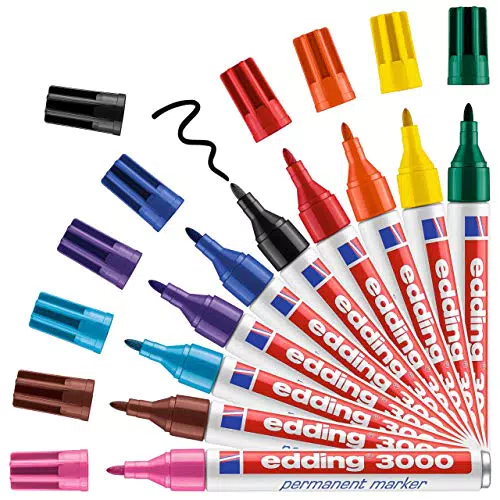 edding 3000 Permanentmarker - hell-orange - 10 Stifte - Rund-Spitze 1
