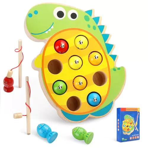 EPCHOO Magnetisches Angelspiel aus Holz – Montessori Lernspielzeug für Kinder ab 2 Jahren