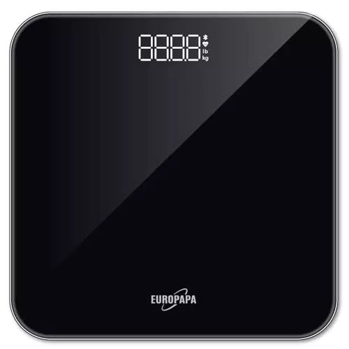 EUROPAPA® Digitale Personenwaage mit Klare LED-Anzeige und Step-On-Funktion