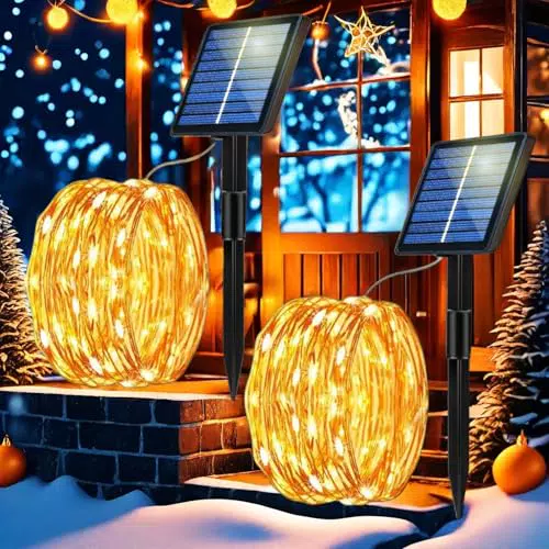 Eyesgood Solar Lichterkette Außen wetterfest für Garten und Weihnachtsbaum