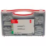 fischer RED-BOX DUOPOWER + Schrauben, Sortimentbox, 280-teilig mit Schrauben & DUOPOWER Dübeln in verschiedenen Größen