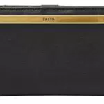 Fossil Brieftasche für Damen Liza, Leder/Polyurethanbesatz Bifold schwarz 17