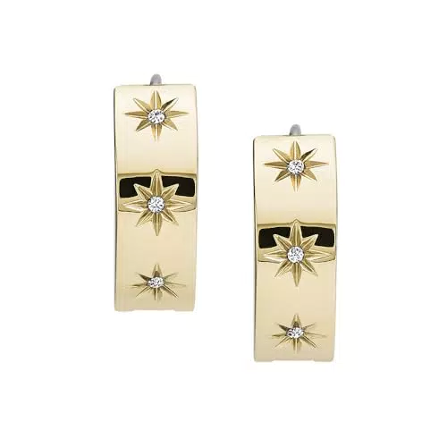Fossil Damenohrringe Sadie Shine Bright Creolen aus Edelstahl