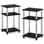 Furinno Just 3-stufiger Turn-N-Tube Beistelltisch aus Edelstahl