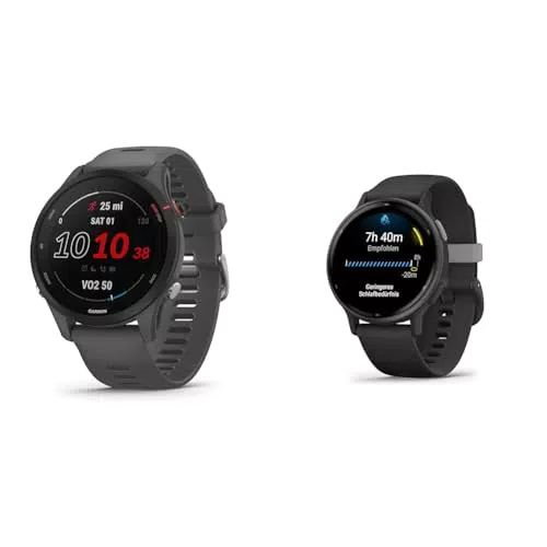 Garmin Forerunner 255 GPS-Laufuhr mit Trainingsplänen und Vivoactive 5 Smartwatch