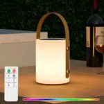 GGII Solar Tischlampe Outdoor LED mit Fernbedienung, dimmbar, IP44 wasserdicht