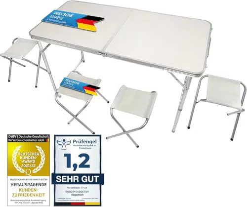 GOODS+GADGETS Klappbarer Multifunktionstisch Campingtisch Beistelltisch