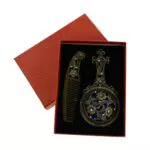 Healvian Vintage Handspiegel und Kamm Set - Retro Kosmetikspiegel aus Metall