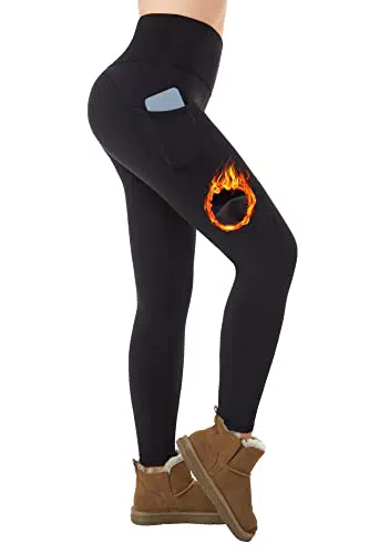 ineepor Thermo Leggings Damen - Fleecegefütterte, wasserdichte Sportleggings für Winter