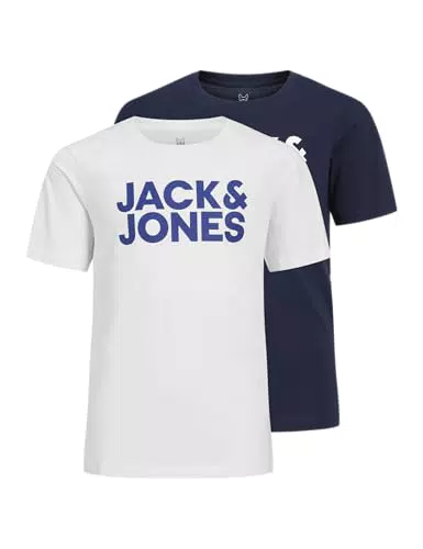 JACK & JONES JUNIOR Jungen Jjecorp logo t-shirt med rund hals 2pk Jnr T Shirt