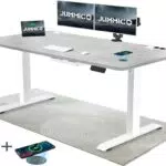 JUMMICO Höhenverstellbarer Schreibtisch mit kabelloser Ladestation und USB-Steckdose