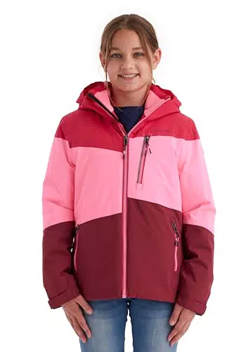 killtec Mädchen Funktionsjacke mit Kapuze und Schneefang/Outdoorjacke ist wasserdicht KOW 170 GRLS JCKT