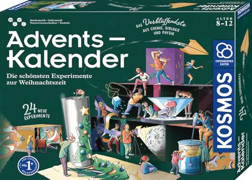 KOSMOS Experimente Adventskalender 2024 für Kinder ab 8 Jahren – Wissenschaftsspaß zur Weihnachtszeit