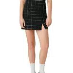 Koton Damen Tweed Minirock mit Schlitzdetails