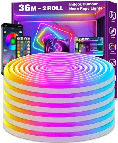 LETIANPAI LED Neon Seillichter mit App-Steuerung, IP65 wasserdicht, RGB