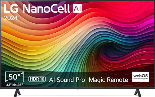 LG 50NANO81T6A 50" NanoCell Fernseher mit 4K AI-Prozessor und webOS 24