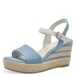 Marco Tozzi Damen Sandalen mit Keilabsatz und verstellbarem Riemen, vegan