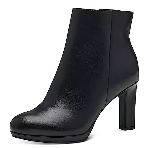 Marco Tozzi Damen Stiefeletten mit Absatz und Reißverschluss, elegant