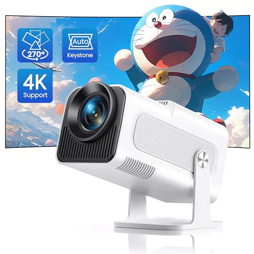 TOPTRO Mini Beamer 4K, Full HD 1080P, tragbarer LED Projektor mit WiFi6 und Bluetooth