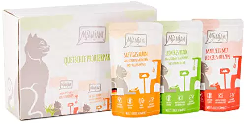 MjAMjAM Premium Nassfutter für Katzen - Mixpaket Huhn und Rind, getreidefrei