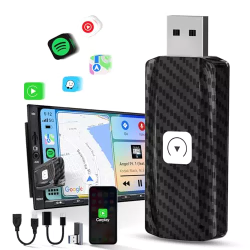 MSXTTLY Carplay Wireless Adapter - Wandelt Wired Carplay in kabelloses USB C/A um