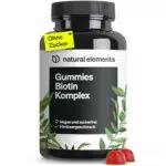 Natural Elements Biotin Haar Gummies – Vegane, zuckerfreie Gummibärchen mit 5000 μg Biotin