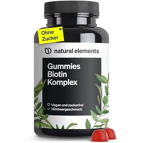Natural Elements Biotin Haar Gummies – Vegane, zuckerfreie Gummibärchen mit 5000 μg Biotin