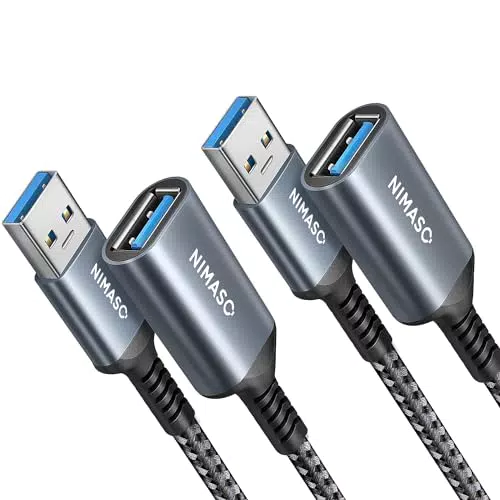 NIMASO USB 3.0 Verlängerungskabel A Stecker auf A Buchse, 2m, 5Gbps Übertragung