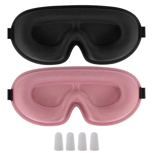 NVIYAM 3D Schlafmaske für Damen und Herren mit verstellbarem Riemen und Ohrstöpseln
