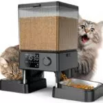 oneisall Futterautomat für Katzen und Hunde mit Edelstahlnapf und Sprachaufnahme