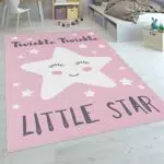 Paco Home Kinderteppich Mädchenzimmer mit niedlichem Stern Spruch