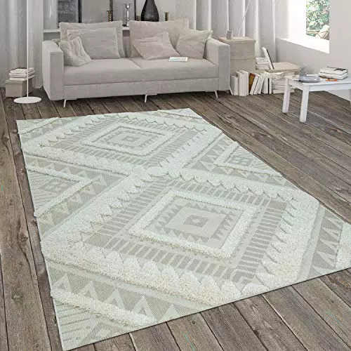 Paco Home Outdoor Teppich Wetterfest Ethno Design Geometrisch 3D Effekt