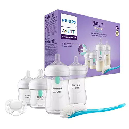 Philips Avent Babyflaschen mit AirFree Ventil & Babypflege-Set - Starter-Set mit Zubehör