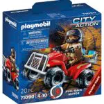 PLAYMOBIL Feuerwehr-Speed Quad 71090 mit Rückzugsmotor für Kinder ab 4 Jahren