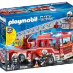 PLAYMOBIL Feuerwehr-Leiterfahrzeug mit Licht und Sound, ab 5 Jahren