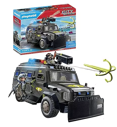 PLAYMOBIL SWAT-Geländefahrzeug mit Licht und Sound für Kinder ab 5 Jahren